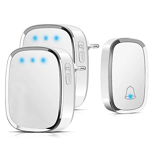 Timbre Inalámbrico , otumixx Timbre Inalámbrico Exterior Impermeable, 2 Receptores y 1 Transmisor, Alcance a 300 M, LED Flash, 4 Volumen Ajustable 36 Melodías, Timbre Inalámbrico para Puerta - Blanco Timbre Inalámbrico , otumixx Timbre Inalámbrico Exterior Impermeable, 2 Receptores y 1 Transmisor, Alcance a 300 M, LED Flash, 4 Volumen Ajustable 36 Melodías, Timbre Inalámbrico para Puerta - Blanco