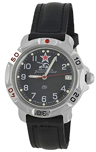 Vostok Komandirskie 2414 Hand-Winding Mechanical Russian Military Mechanical Watch // 431306 (Classic-Leather)