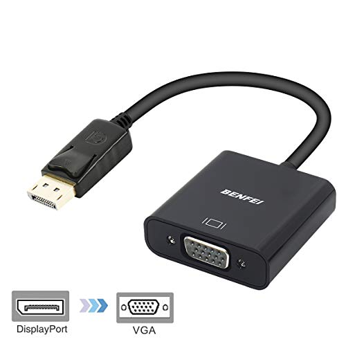BENFEI DisplayPort a VGA,Adaptador DP a VGA Chapado en Oro (Macho a Hembra) Compatible para Lenovo,DELL,HP,ASUS BENFEI DisplayPort a VGA,Adaptador DP a VGA Chapado en Oro (Macho a Hembra) Compatible para Lenovo,DELL,HP,ASUS