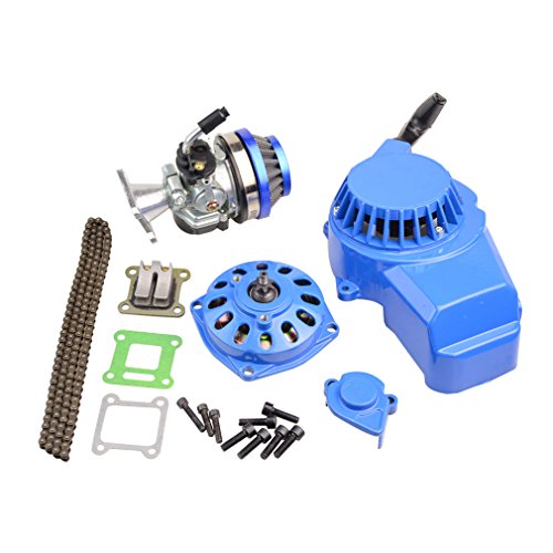 GOOFIT Kit Motor Chino 44mm 44-6 Carburador 19 con Filtro de Aire 58mm con Tirador Arranque para 2 Tiempos 43cc 47cc 49cc Pit Bike Go Kart Ciclomotor Atv Quad Motocross Scooter Desbrozadora Azul GOOFIT Kit Motor Chino 44mm 44-6 Carburador 19 con Filtro de Aire 58mm con Tirador Arranque para 2 Tiempos 43cc 47cc 49cc Pit Bike Go Kart Ciclomotor Atv Quad Motocross Scooter Desbrozadora Azul