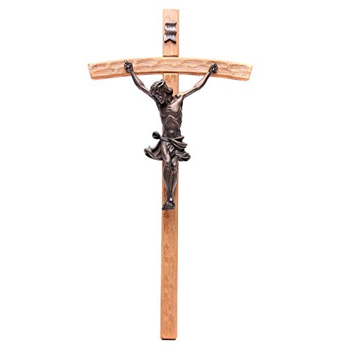 Holyart Crucifijo 55 cm Madera y Resina Efecto Bronce