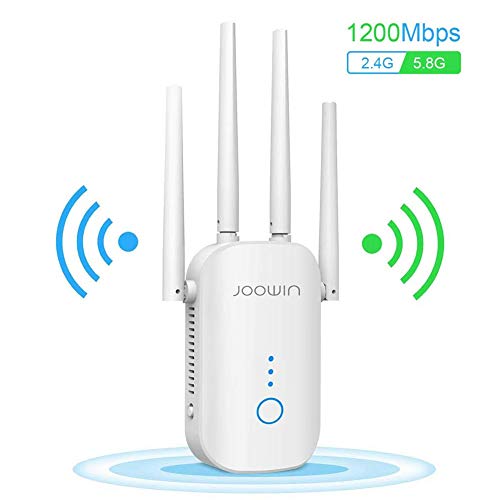 JOOWIN Repetidor WiFi 1200Mbps Amplificador Señal WiFi Banda Dual 2.4GHz y 5GHz Extensor de Red WiFi Enrutador Inalámbrico Punto Acceso (3 Modos, 4 Antenas, Puerto LAN/WAN) JOOWIN Repetidor WiFi 1200Mbps Amplificador Señal WiFi Banda Dual 2.4GHz y 5GHz Extensor de Red WiFi Enrutador Inalámbrico Punto Acceso (3 Modos, 4 Antenas, Puerto LAN/WAN)