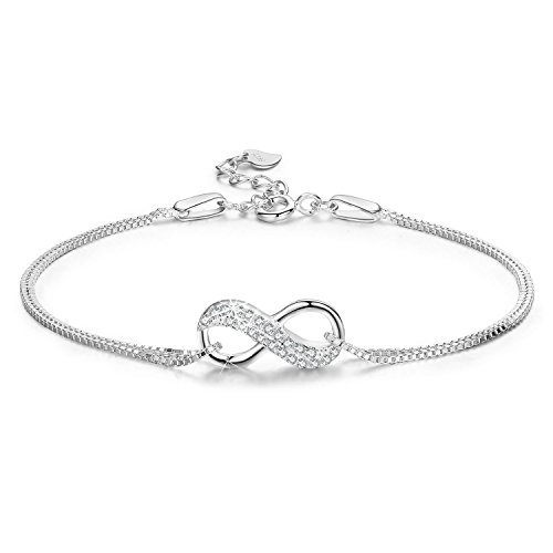LDUDU Pulsera Mujer Símbolo Amor Infinito Pulsera Plata 925 Regalo para Navidad Día de San Valentín Cumpleaños, Ajustable 16-19.5 cm LDUDU Pulsera Mujer Símbolo Amor Infinito Pulsera Plata 925 Regalo para Navidad Día de San Valentín Cumpleaños, Ajustable 16-19.5 cm