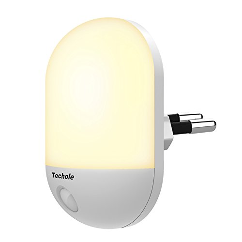 Luz Nocturna Infantil, Techole Lampara Nocturna Enchufe con Sensor de Luz Automático, Luz Quitamiedos Infantil para Niños, Habitación Bebé, Dormitorio, Sala, Garaje, Baño, Pasillos, Cocina