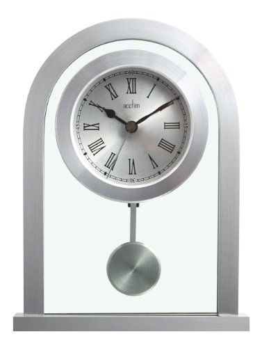 Acctim Bathgate Reloj de Chimenea con péndulo 200 x 165 x 50 mm, Color Plateado