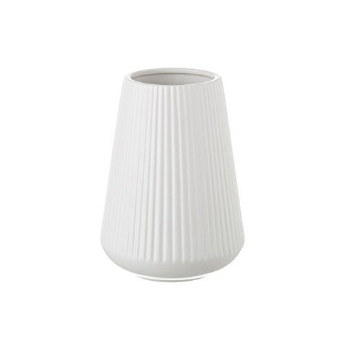 Dcasa - Jarrón de cerámica Blanco de diseño nórdico para decoración Vitta