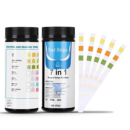Dustgo Tiras de Prueba de Piscina- Medidor ph 7 en 1 con 100 PCS para Pruebas cualitativas y Semi-cualitativas de la Calidad del Agua, como PH,Cloro Residual para Piscinas, spas, estanques Dustgo Tiras de Prueba de Piscina- Medidor ph 7 en 1 con 100 PCS para Pruebas cualitativas y Semi-cualitativas de la Calidad del Agua, como PH,Cloro Residual para Piscinas, spas, estanques
