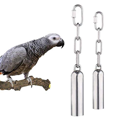 HPiano Juguetes de Campana de Acero Inoxidable para Loros 2 Piezas, Campanas de Acero Inoxidable de Juguete con Sonido Dulce para Loros de Loros Guacamayos Grises africanos cacatúa perico HPiano Juguetes de Campana de Acero Inoxidable para Loros 2 Piezas, Campanas de Acero Inoxidable de Juguete con Sonido Dulce para Loros de Loros Guacamayos Grises africanos cacatúa perico