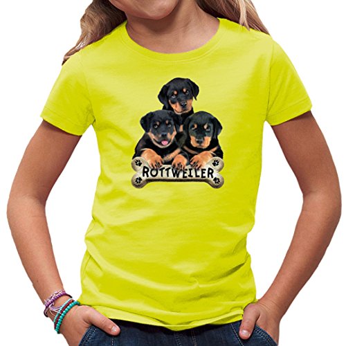 Im-Shirt Fun T T T - Camiseta para niños con diseño de cachorros Rottweiler amarillo 12-14 años