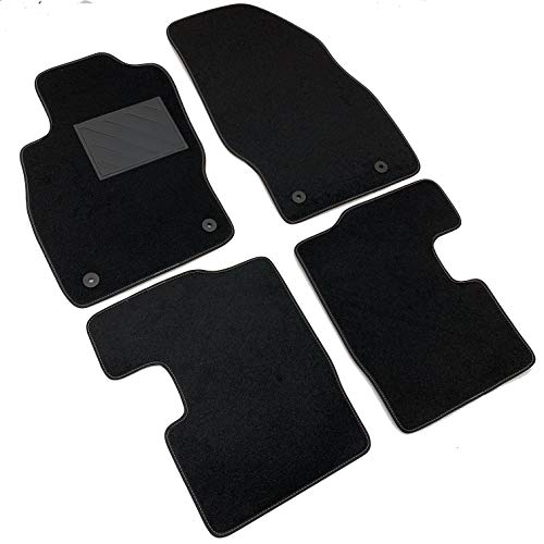 MTC Alfombrillas para Opel Corsa D 2006-2014 y Corsa E desde 2014 hasta 2019 a medida, antideslizantes, talonera de PVC, Fix de anclaje MTC Alfombrillas para Opel Corsa D 2006-2014 y Corsa E desde 2014 hasta 2019 a medida, antideslizantes, talonera de PVC, Fix de anclaje