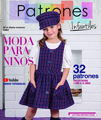 Revista Patrones Infantiles nº 14. Patrones de costura infantil. Moda Otoño-Invierno. 32 modelos de patrones niña, niño, con tutoriales paso a paso en vídeo (Youtube).