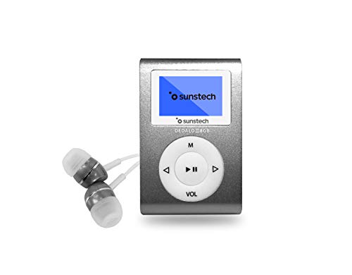 Sunstech DEDALOIII8GBGY - Reproductor MP3 con Pinza de Sujeción, Color Gris, 8 GB