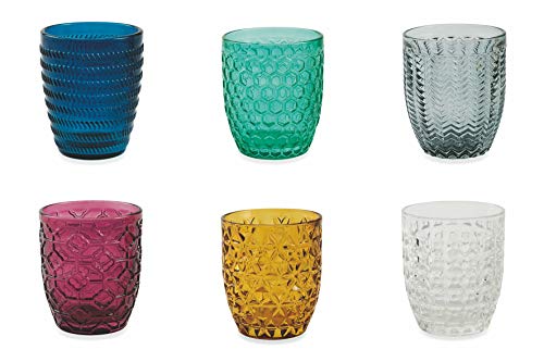 Villa d 'Este Home Tivoli Geometrie Juego 6 Vasos Agua, Multicolor, 6 Unidad