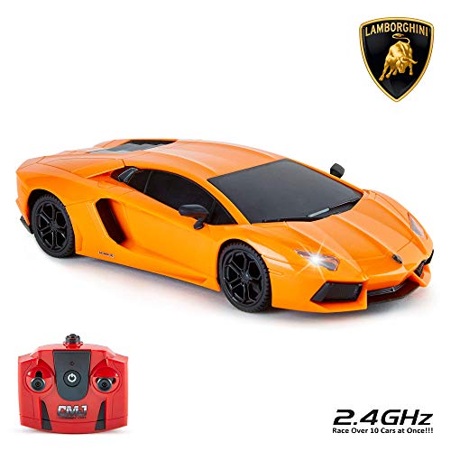 CMJ RC Cars-Cars Lamborghini Aventador Remoto Oficial Luces de Trabajo, Radio Control en Carretera RC Coche 1:24, 27 MHz, Color Naranja, Grandes Juguetes niñas, (LP700-4) CMJ RC Cars-Cars Lamborghini Aventador Remoto Oficial Luces de Trabajo, Radio Control en Carretera RC Coche 1:24, 27 MHz, Color Naranja, Grandes Juguetes niñas, (LP700-4)