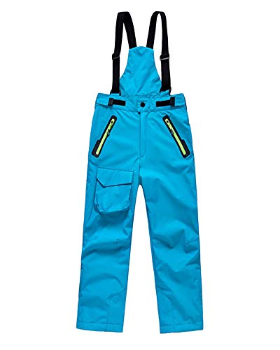 DianShaoA Pantalones De Esquí para Niños Pantalones De Babero Traje De Nieve Impermeable para Deportes Pantalón De Esquí Cremallera En El Tobillo Y Tirantes Desmontables Lago Azul L DianShaoA Pantalones De Esquí para Niños Pantalones De Babero Traje De Nieve Impermeable para Deportes Pantalón De Esquí Cremallera En El Tobillo Y Tirantes Desmontables Lago Azul L