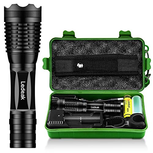 LED linterna, Ledeak CREE XM-T6 Super brillante 1000 Lumen Alta Potencia Antorcha, 5 Modos Ajustable Impermeable de Mano Linternas con 18650 batería recargable para Ciclismo Montañismo LED linterna, Ledeak CREE XM-T6 Super brillante 1000 Lumen Alta Potencia Antorcha, 5 Modos Ajustable Impermeable de Mano Linternas con 18650 batería recargable para Ciclismo Montañismo
