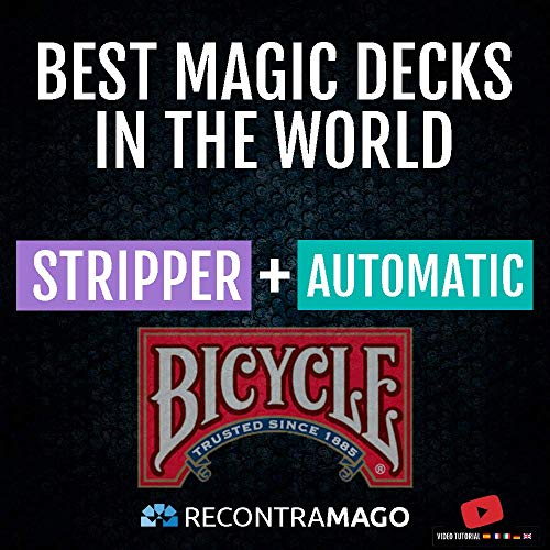 RecontraMago Magia Bicycle - Las Top Barajas Mágicas del Mundo Ahora en Cartas Bicycle - Trucos de Magia para niños y Adultos (AUTOMATICA + Stripper)