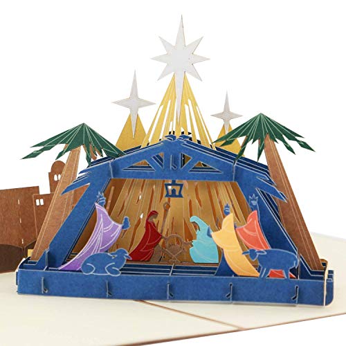 Tarjeta de Navidad 3D – nacimiento de Jesús – Tarjeta de felicitación de Papá Noel, Religiosa, por SolarMatrix