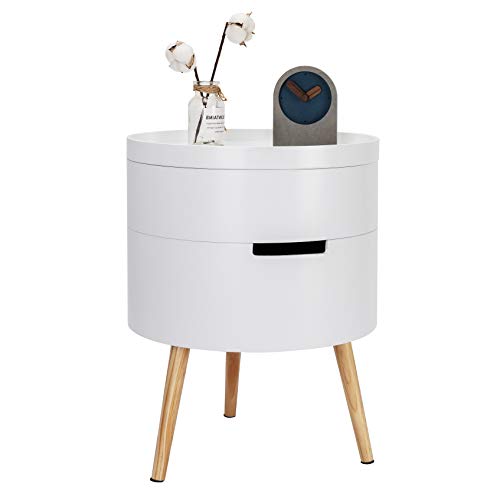 WOLTU Mesitas de Noche Mesilla de Noche con Espacio de Almacenamiento MDF Blanco 38x38x51cm TS50ws-1 WOLTU Mesitas de Noche Mesilla de Noche con Espacio de Almacenamiento MDF Blanco 38x38x51cm TS50ws-1