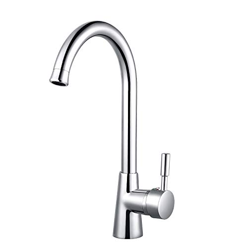 AOKKR Grifo Cocina, Grifos de Fregadero Cocina Alto Giratorio en Un Ángulo de 360°, Grifo de Cocina Monomando Hecho de Acero Inoxidable y Latón Agua Caliente y Fría AOKKR Grifo Cocina, Grifos de Fregadero Cocina Alto Giratorio en Un Ángulo de 360°, Grifo de Cocina Monomando Hecho de Acero Inoxidable y Latón Agua Caliente y Fría