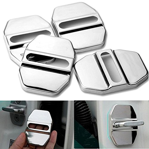 Funda protectora de acero inoxidable para cerraduras del interior del coche (compatible con Mercedes Benz, 4 unidades)