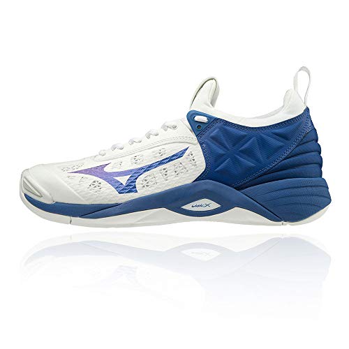 Mizuno Wave Momentum, Zapatos de Voleibol Unisex Adulto, Blanco (Wht/10249c/Trueblue 21), 42 EU