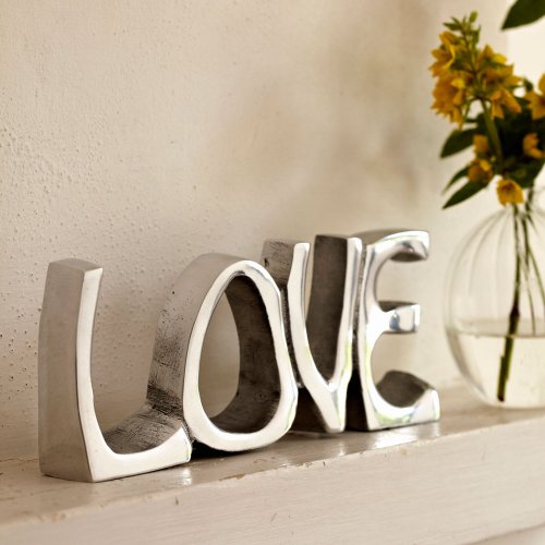 Objeto decorativo con la palabra Love (acero inoxidable, 200 x 85 mm) Objeto decorativo con la palabra Love (acero inoxidable, 200 x 85 mm)