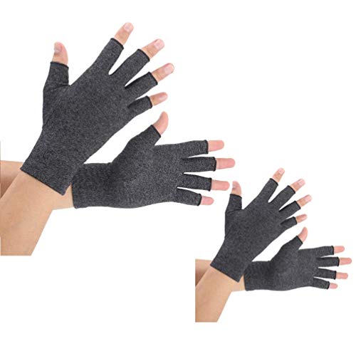 2 pares de guantes de artritis, guantes de compresión de apoyo y calor para manos, alivian el dolor de la reumatoide, la osteoartritis, el RSI, el túnel carpiano, la tendinitis