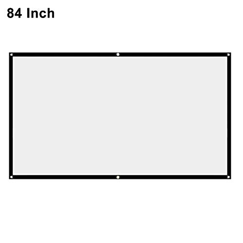 HONUTIGE Pantalla de proyector 16:9 HD plegable antiarrugas proyector pantalla de películas para cine en casa, No nulo, como se muestra en la imagen, 84 inch