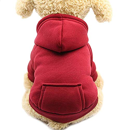 Idepet Perro Gato Sudadera con Capucha Mascota Cálido Abrigo de Invierno Ropa de algodón para Perros con Bolsillo Exterior para Perros pequeños Idepet Perro Gato Sudadera con Capucha Mascota Cálido Abrigo de Invierno Ropa de algodón para Perros con Bolsillo Exterior para Perros pequeños