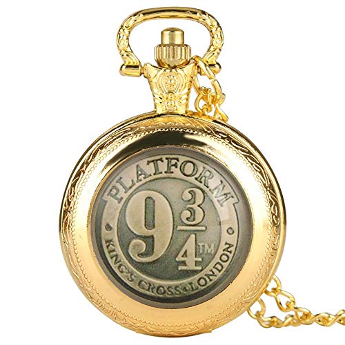LEYUANA Reloj de Bolsillo de Cuarzo Negro/Bronce/Oro/Plata, Collar Cadena Reloj Colgante Arte coleccionables Oro