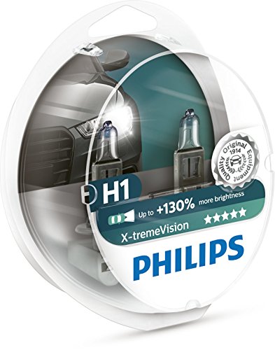 Philips 12258XV+S2 Lámpara Halógena para Coche H1, 55 W, 2 Unidades Philips 12258XV+S2 Lámpara Halógena para Coche H1, 55 W, 2 Unidades