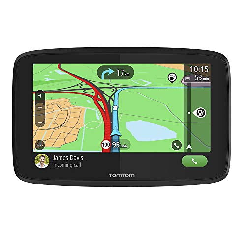 TomTom GPS para coche GO Essential, 5 pulgadas, con tráfico y prueba de radares gracias a TomTom Traffic, mapas de la UE, actualizaciones a través de WiFi, llamadas manos libres, soporte Click-Drive