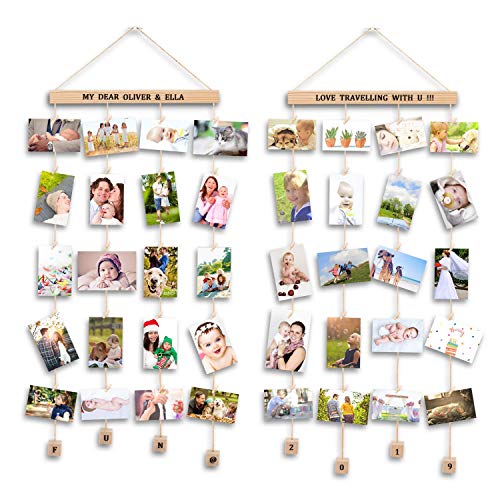 Uping Marco Fotos para Pared Colgar Fotos Pared con Pinzas, Decoración del Hogar Y Regalo (2 Pack, con Pegatinas de Alfabeto y Número) Uping Marco Fotos para Pared Colgar Fotos Pared con Pinzas, Decoración del Hogar Y Regalo (2 Pack, con Pegatinas de Alfabeto y Número)