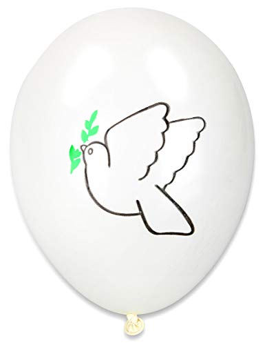 10 globos paloma de la paz