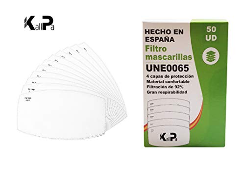PACK DE 50 FILTROS PARA MASCARILLAS DE ADULTOS PACK DE 50 FILTROS PARA MASCARILLAS DE ADULTOS