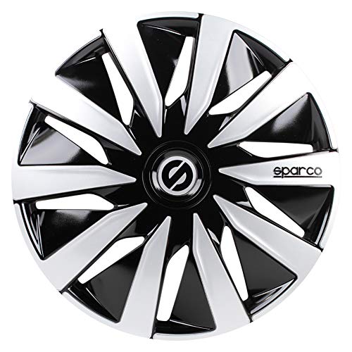 SPARCO SPC1691BKSV Tapacubos Lazio, Negro/Plata, Set de 4, 16" SPARCO SPC1691BKSV Tapacubos Lazio, Negro/Plata, Set de 4, 16"