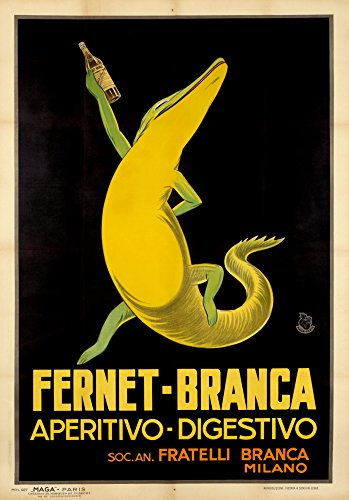 Fernet - Branca - Francia c. 1932 - Anuncio vintage (16 x 24 cm, impresión de galería giclée, decoración de pared, póster de viaje)