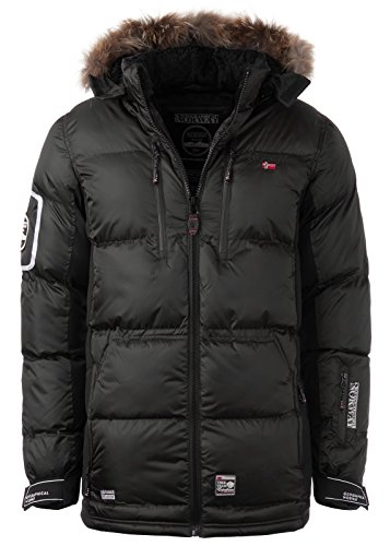 Geographical Norway – Chaqueta de plumas, chaqueta de invierno exterior, chaqueta funcional para hombre negro/negro L