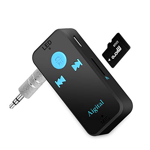 Receptor Bluetooth Coche Amplificador HiFi 4.1 Handsfree Car Kits per Audio Adaptador con 3,5 mm Aux Jack para Casa y Sistema de Audio Estéreo de Coche Manos Libre para Llamada y Disfrutar Musica