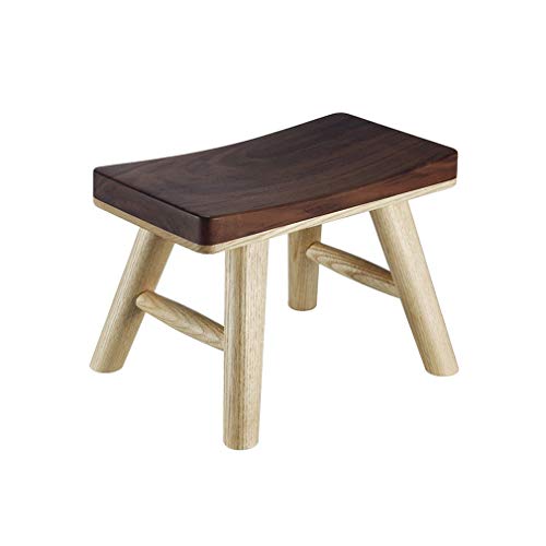 YNGJUEN Madera Maciza Taburete Pequeño Costuras Bicolores. Teniendo 100 Kg como Un Regalo Tamaño: 28.6cmX16cmX19.8cm