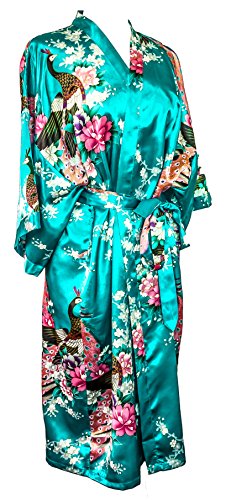 Kimono de CC Collections 16 Colores Shipping Bata de Vestir túnica lencería Ropa de Noche Prenda Despedida de Soltera (Azul Turquesa) Kimono de CC Collections 16 Colores Shipping Bata de Vestir túnica lencería Ropa de Noche Prenda Despedida de Soltera (Azul Turquesa)