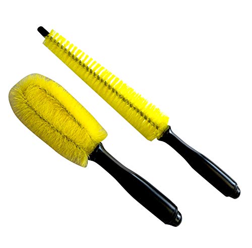 Melchioni 380005076 - Kit de 2 cepillos para Limpiar Llantas, neumáticos de Coche, Moto y Otros