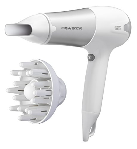 Rowenta CV5090F0 Powerline Plus - Secador de 2300 W potente, función Ionic, boquilla concentradora de aire y difusor, 2 velocidades y 3 temperaturas, botón de aire frío, Blanco y Plata Rowenta CV5090F0 Powerline Plus - Secador de 2300 W potente, función Ionic, boquilla concentradora de aire y difusor, 2 velocidades y 3 temperaturas, botón de aire frío, Blanco y Plata