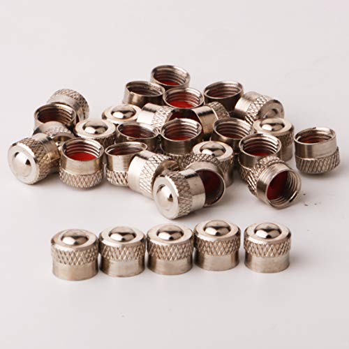 RUNCCI-YUN 30Pcs Tapas para Válvulas de Aire Guardapolvo Tapones de Llantas Neumáticos para Coche Bici Moto (Plata) RUNCCI-YUN 30Pcs Tapas para Válvulas de Aire Guardapolvo Tapones de Llantas Neumáticos para Coche Bici Moto (Plata)