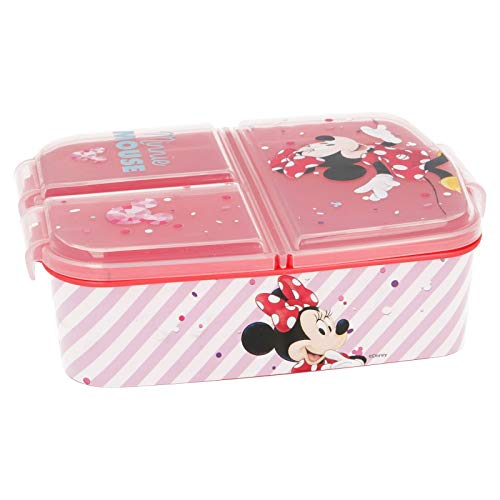 Stor Minnie Mouse (Disney) | Sandwichera con 3 Compartimentos para niños - lonchera Infantil - Porta merienda - Fiambrera Decorada