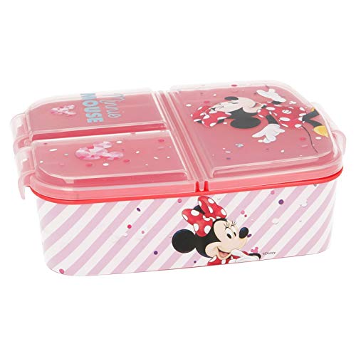 Stor Minnie Mouse (Disney) | Sandwichera con 3 Compartimentos para niños - lonchera Infantil - Porta merienda - Fiambrera Decorada Stor Minnie Mouse (Disney) | Sandwichera con 3 Compartimentos para niños - lonchera Infantil - Porta merienda - Fiambrera Decorada