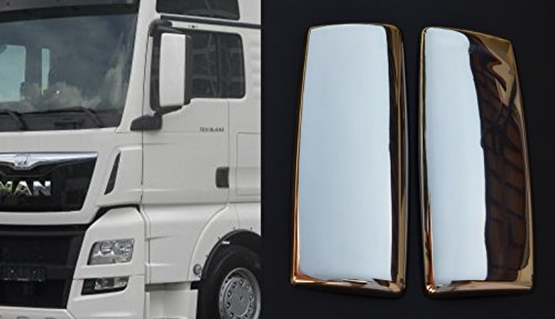 24/7Auto 2x acero inoxidable pulido espejo cubre protectores para MAN TGX TGS Euro 6 camiones #VALUE!