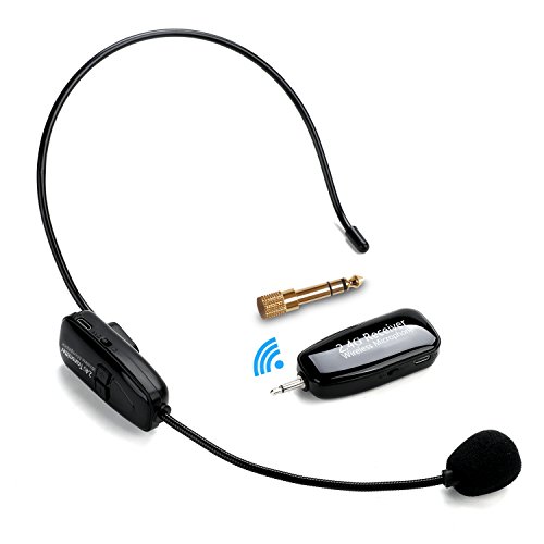 2.4G Micrófono Inalámbrico, Jelly Comb Transmisión Inalámbrica Estable 30m, Micrófono Altavoz Auricular y de Mano 2 En 1 para Amplificador de Voz, Ordenador, Mesa de Mezclas de Audio, Altavoces,Negro 2.4G Micrófono Inalámbrico, Jelly Comb Transmisión Inalámbrica Estable 30m, Micrófono Altavoz Auricular y de Mano 2 En 1 para Amplificador de Voz, Ordenador, Mesa de Mezclas de Audio, Altavoces,Negro