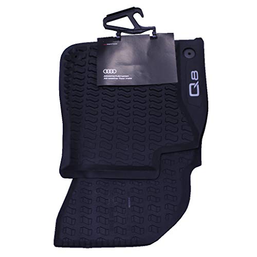 Audi 4M8061501041 Alfombrillas de goma para todas las condiciones climáticas, delanteras, con texto Q8, Negro Audi 4M8061501041 Alfombrillas de goma para todas las condiciones climáticas, delanteras, con texto Q8, Negro